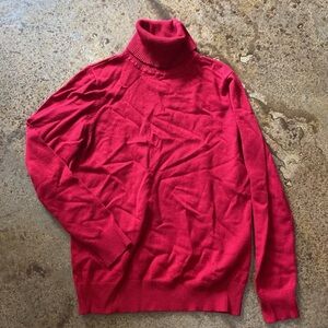 Joseph‎ A. red turtle neck banded tunic sweater